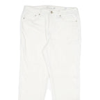 SEVEN7 Womens Regular White Cotton Blend Jeans W32 L28 Classic Fit Zip Closure