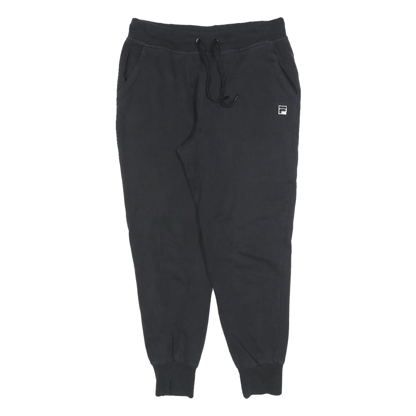 FILA Womens Joggers Black M W30 L26 Cotton Slim Tapered Fit Casual Sportswear