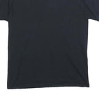 Mens Black Graphic T-Shirt S Short Sleeve Crew Neck Skull Wolf Print