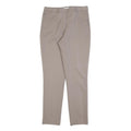 H&M Womens Cotton Blend Beige Slim Straight Trousers W30 L30 Formal Smart