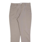 H&M Womens Cotton Blend Beige Slim Straight Trousers W30 L30 Formal Smart