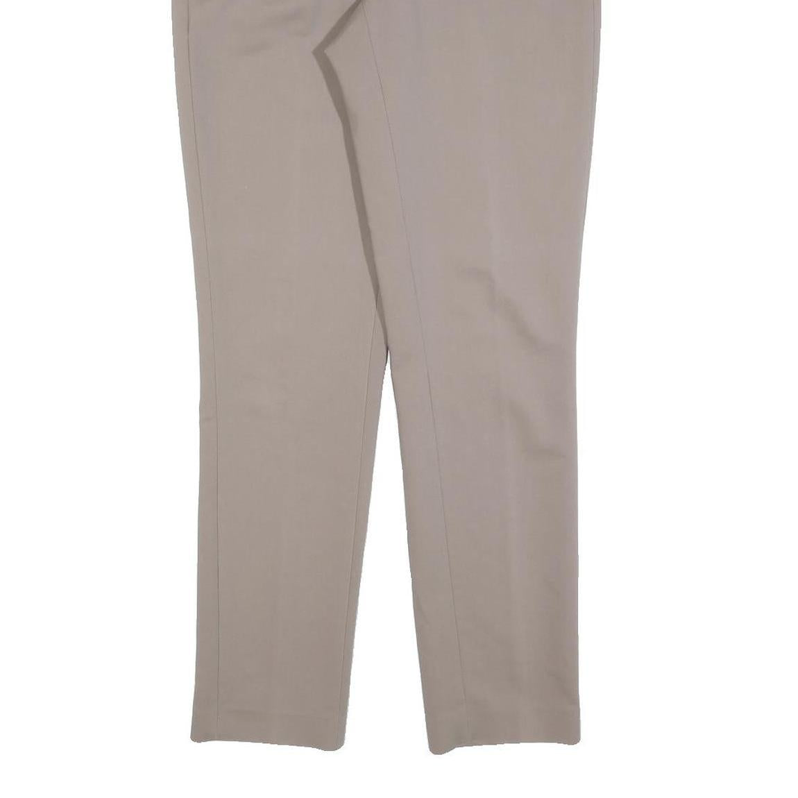 H&M Womens Cotton Blend Beige Slim Straight Trousers W30 L30 Formal Smart
