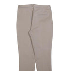 H&M Womens Cotton Blend Beige Slim Straight Trousers W30 L30 Formal Smart