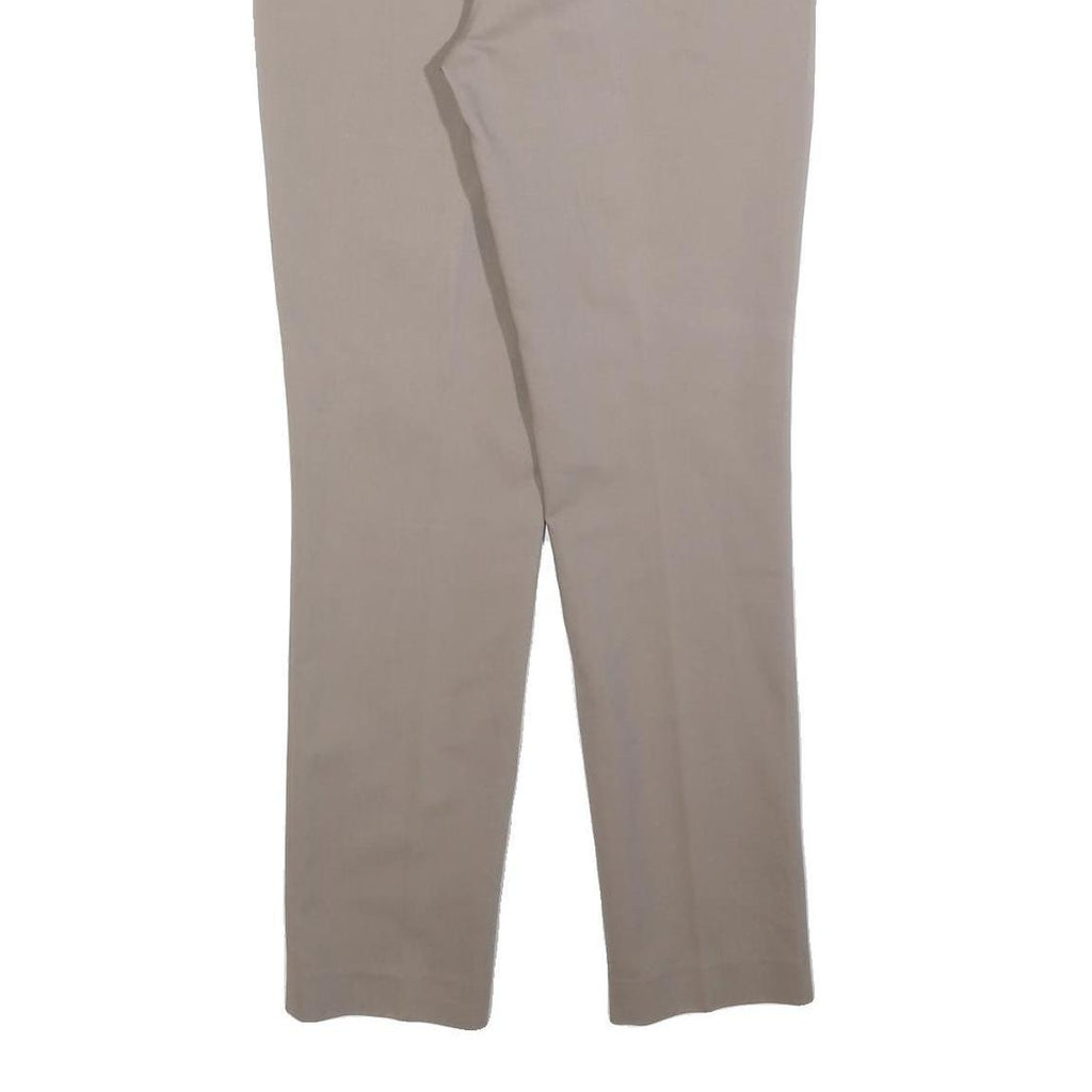 H&M Womens Cotton Blend Beige Slim Straight Trousers W30 L30 Formal Smart