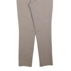 H&M Womens Cotton Blend Beige Slim Straight Trousers W30 L30 Formal Smart