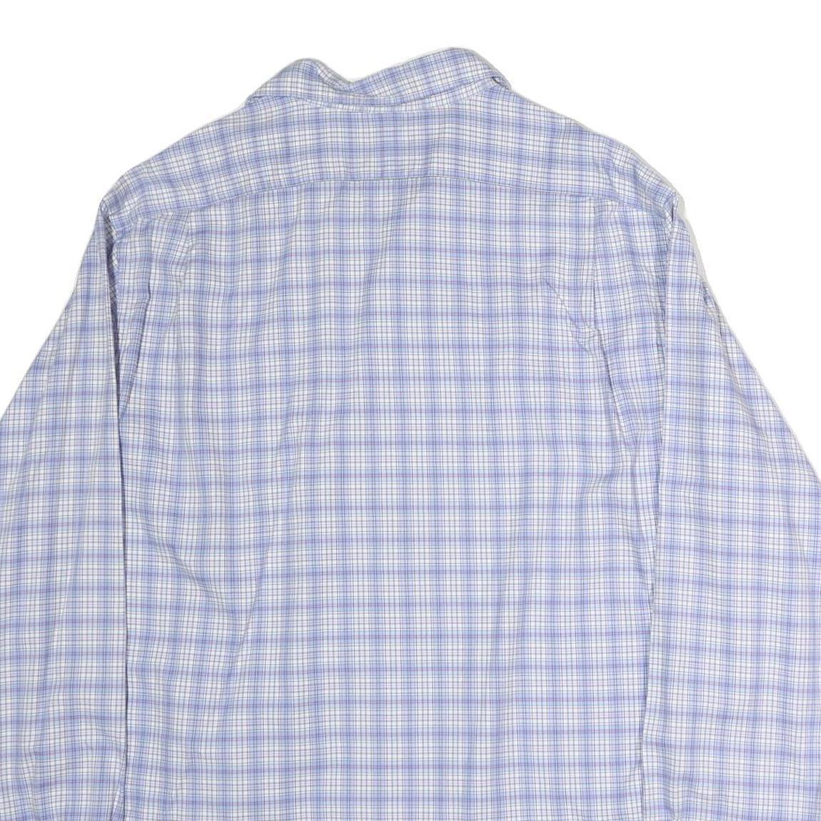 POLO RALPH LAUREN Mens Blue Check Shirt XL Cotton Classic Button-Down Long