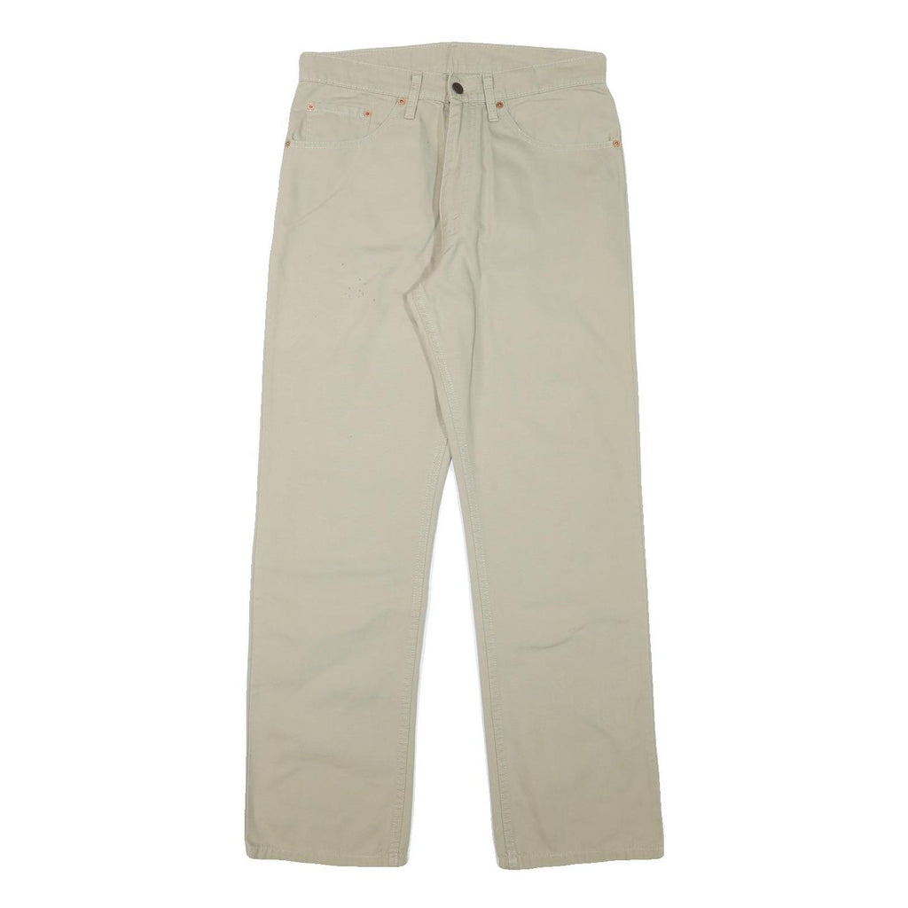 LEVI'S Mens Cotton Blend Beige Regular Fit Straight Leg Trousers W31 L30 Casual