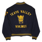 HOLLOWAY Mens Navy & Yellow Teays Valley Vikings Bomber Jacket XL Wool Blend