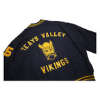HOLLOWAY Mens Navy & Yellow Teays Valley Vikings Bomber Jacket XL Wool Blend