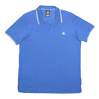 ADIDAS Mens Blue Polo Shirt XL Cotton Blend Short Sleeve Classic Logo