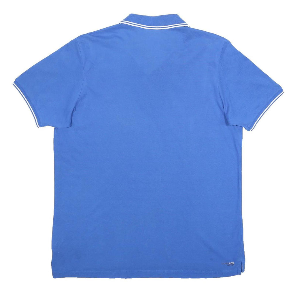 ADIDAS Mens Blue Polo Shirt XL Cotton Blend Short Sleeve Classic Logo