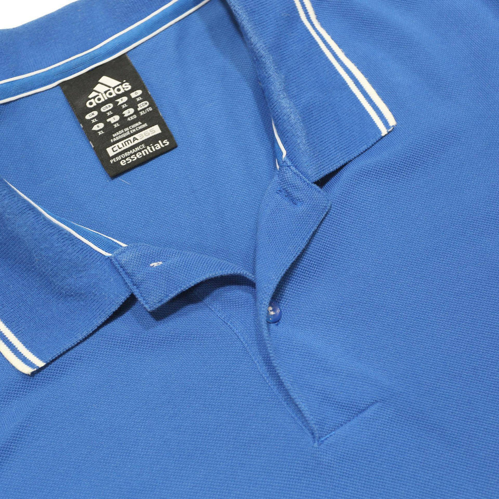ADIDAS Mens Blue Polo Shirt XL Cotton Blend Short Sleeve Classic Logo