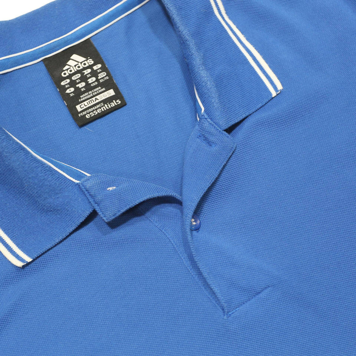 ADIDAS Mens Blue Polo Shirt XL Cotton Blend Short Sleeve Classic Logo