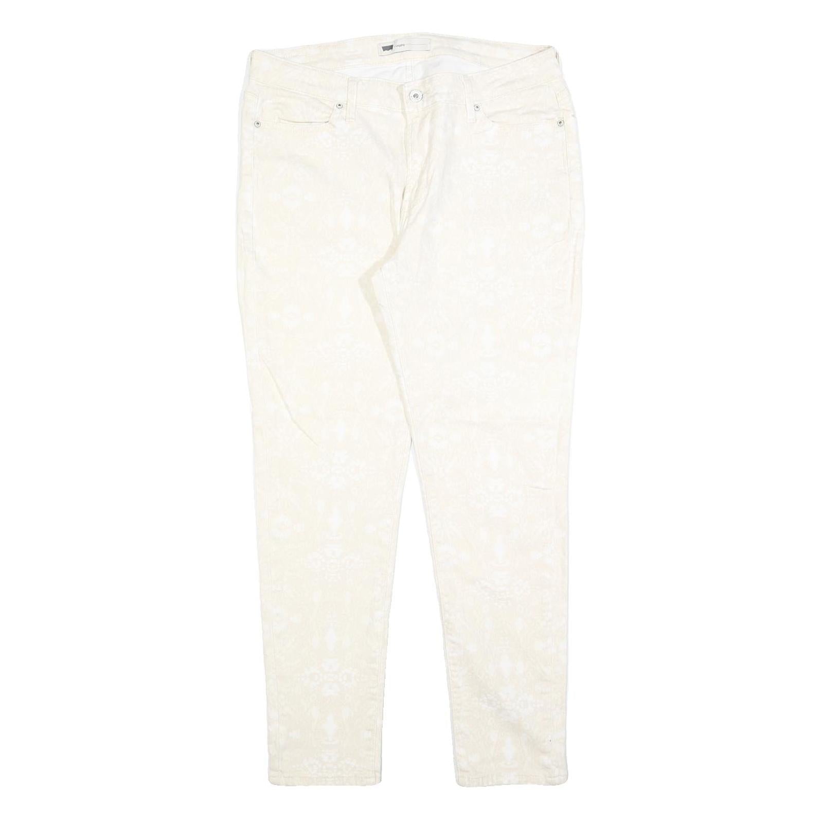 LEVI'S Womens White Slim Skinny Denim Light W33 L28 Cotton Blend Zip Jeans