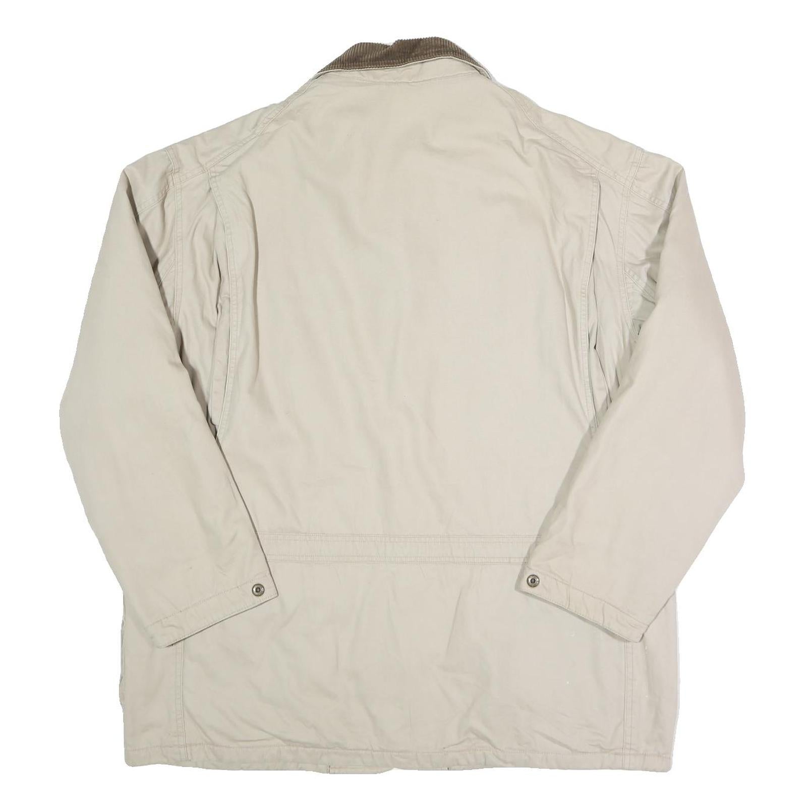 WOODSMAN ATA Mens Beige & Brown Casual Button Cotton Blend Jacket L Corduroy