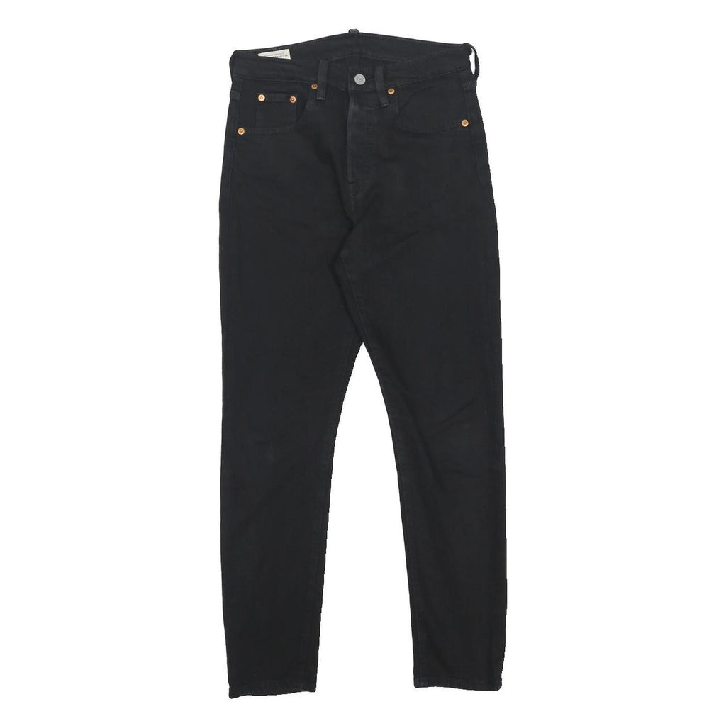 LEVI'S 501S Womens Jeans Black Slim Skinny Denim W25 L28 Button Closure
