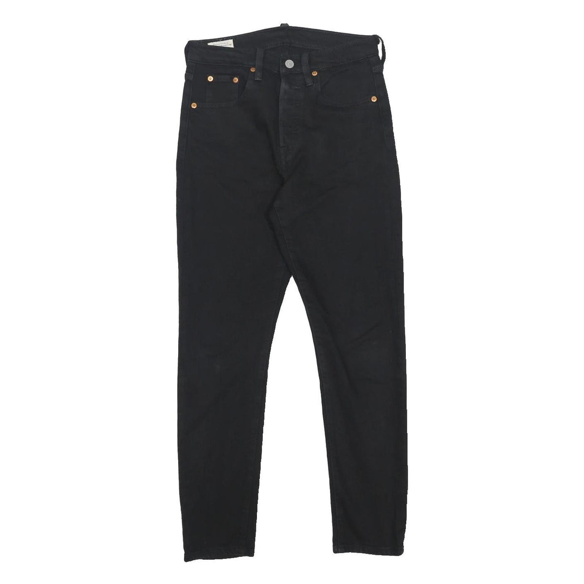 LEVI'S 501S Womens Jeans Black Slim Skinny Denim W25 L28 Button Closure