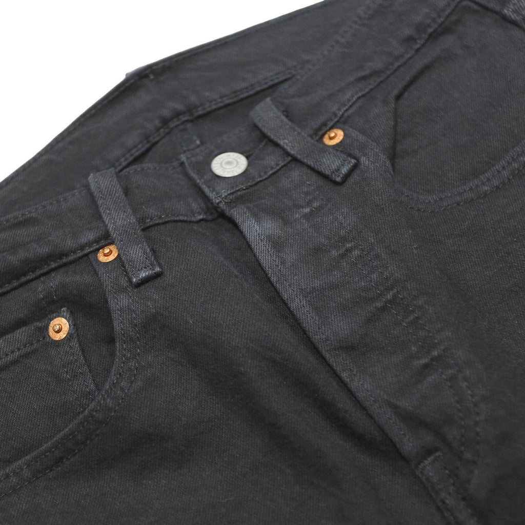 LEVI'S 501S Womens Jeans Black Slim Skinny Denim W25 L28 Button Closure