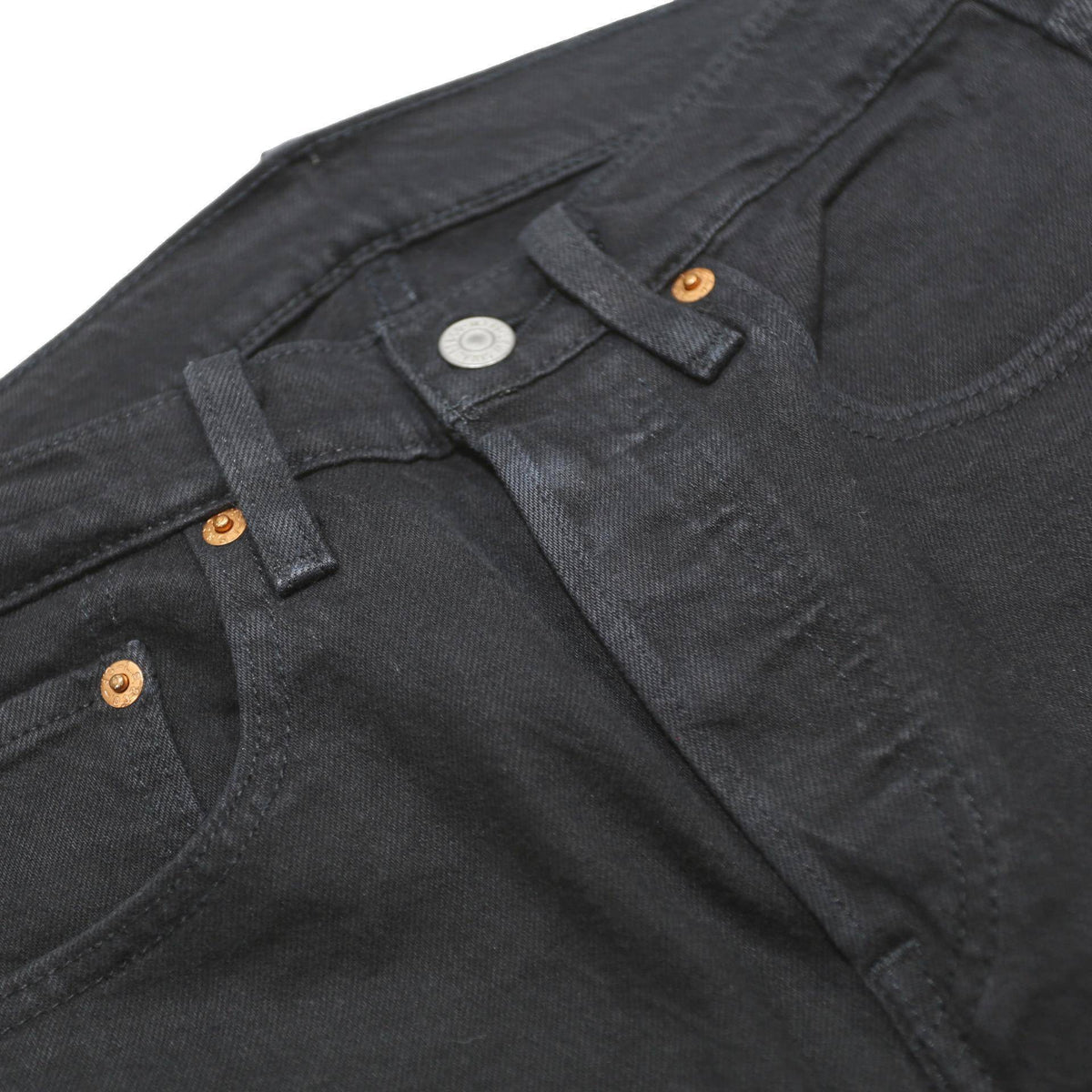 LEVI'S 501S Womens Jeans Black Slim Skinny Denim W25 L28 Button Closure