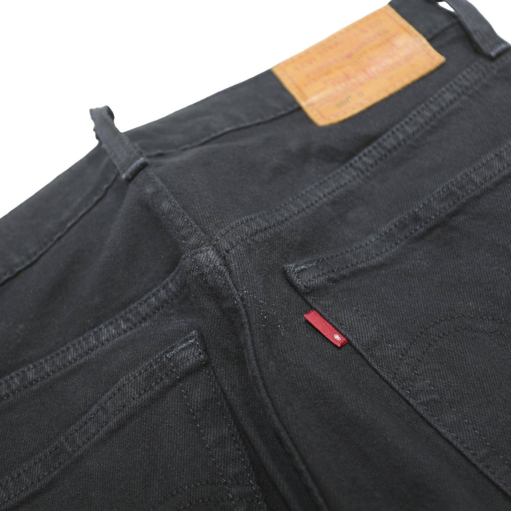 LEVI'S 501S Womens Jeans Black Slim Skinny Denim W25 L28 Button Closure