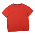 TOMMY HILFIGER Mens Red Pocket T-Shirt XL Short Sleeve Crew Neck Cotton Blend