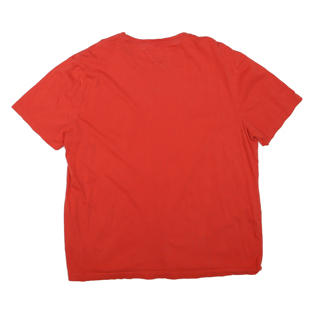 TOMMY HILFIGER Mens Red Pocket T-Shirt XL Short Sleeve Crew Neck Cotton Blend