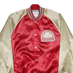USFL BY SWINGSTER Mens Red & Beige Satin Jacket S Nylon Birmingham Stallions