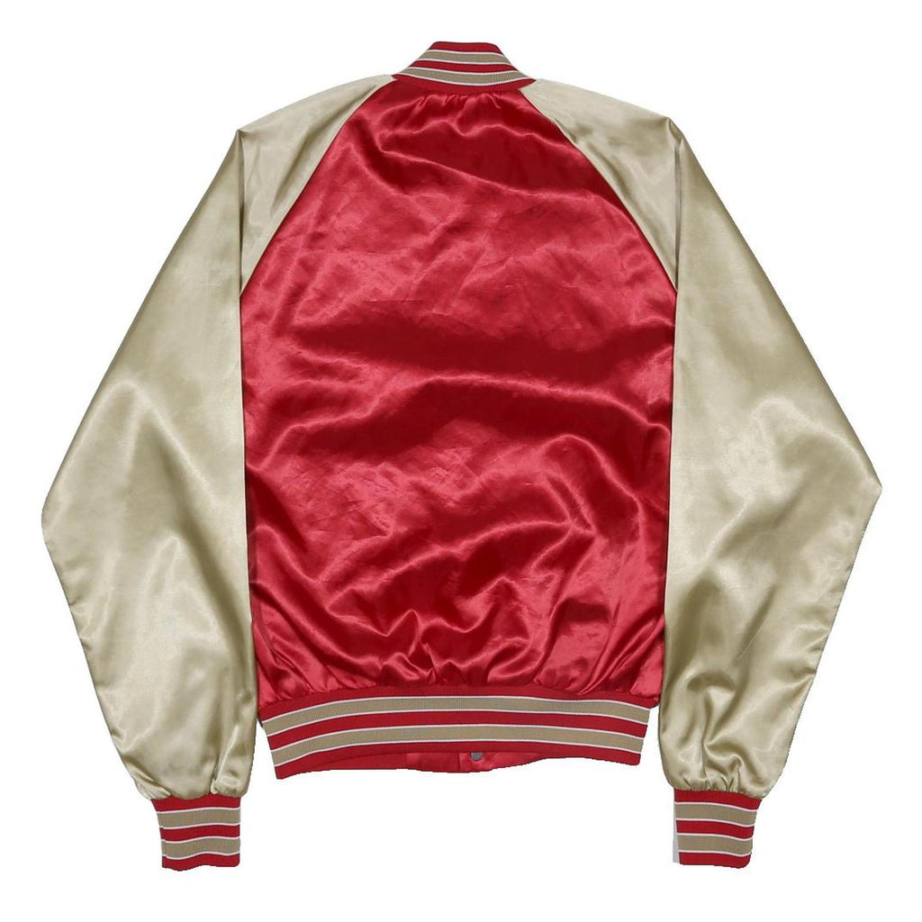 USFL BY SWINGSTER Mens Red & Beige Satin Jacket S Nylon Birmingham Stallions
