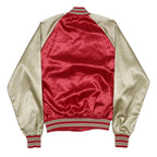 USFL BY SWINGSTER Mens Red & Beige Satin Jacket S Nylon Birmingham Stallions