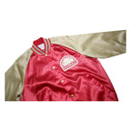 USFL BY SWINGSTER Mens Red & Beige Satin Jacket S Nylon Birmingham Stallions