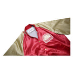 USFL BY SWINGSTER Mens Red & Beige Satin Jacket S Nylon Birmingham Stallions