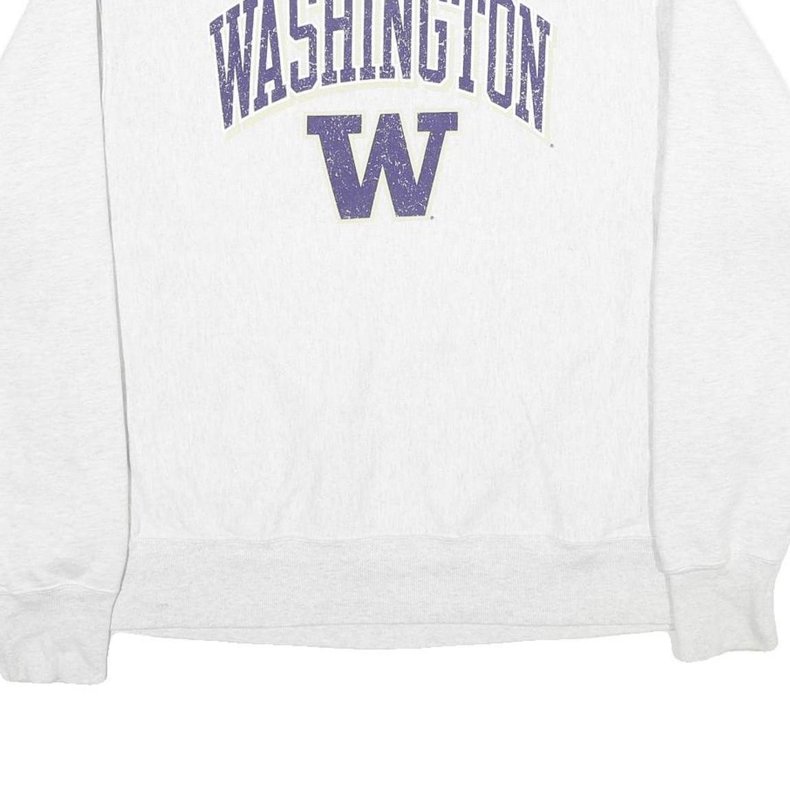 CHAMPION REVERSE WEAVE Mens White Washington Crew Neck L Sweatshirt Cotton Blend