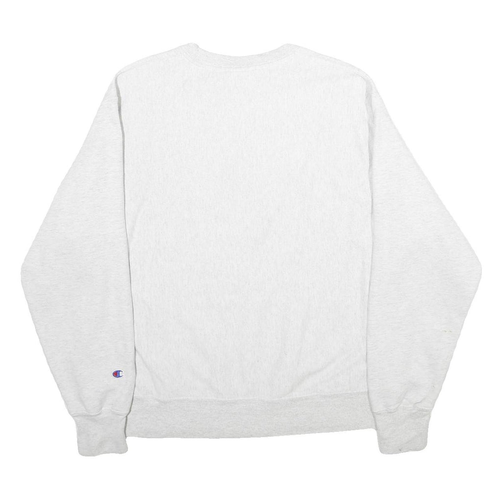 CHAMPION REVERSE WEAVE Mens White Washington Crew Neck L Sweatshirt Cotton Blend