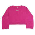 JUICY COUTURE Womens Pink Plain Jumper Crew Neck Basic Knit M Crop Top