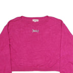 JUICY COUTURE Womens Pink Plain Jumper Crew Neck Basic Knit M Crop Top