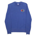 CHAMPION Womens Blue Sweatshirt Crew Neck XS Cotton Blend Pullover Logo