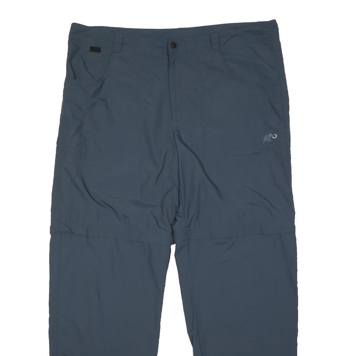 MAMMUT Mens Nylon Blue Regular Fit Button Trousers W42 L32 Outdoor Casual