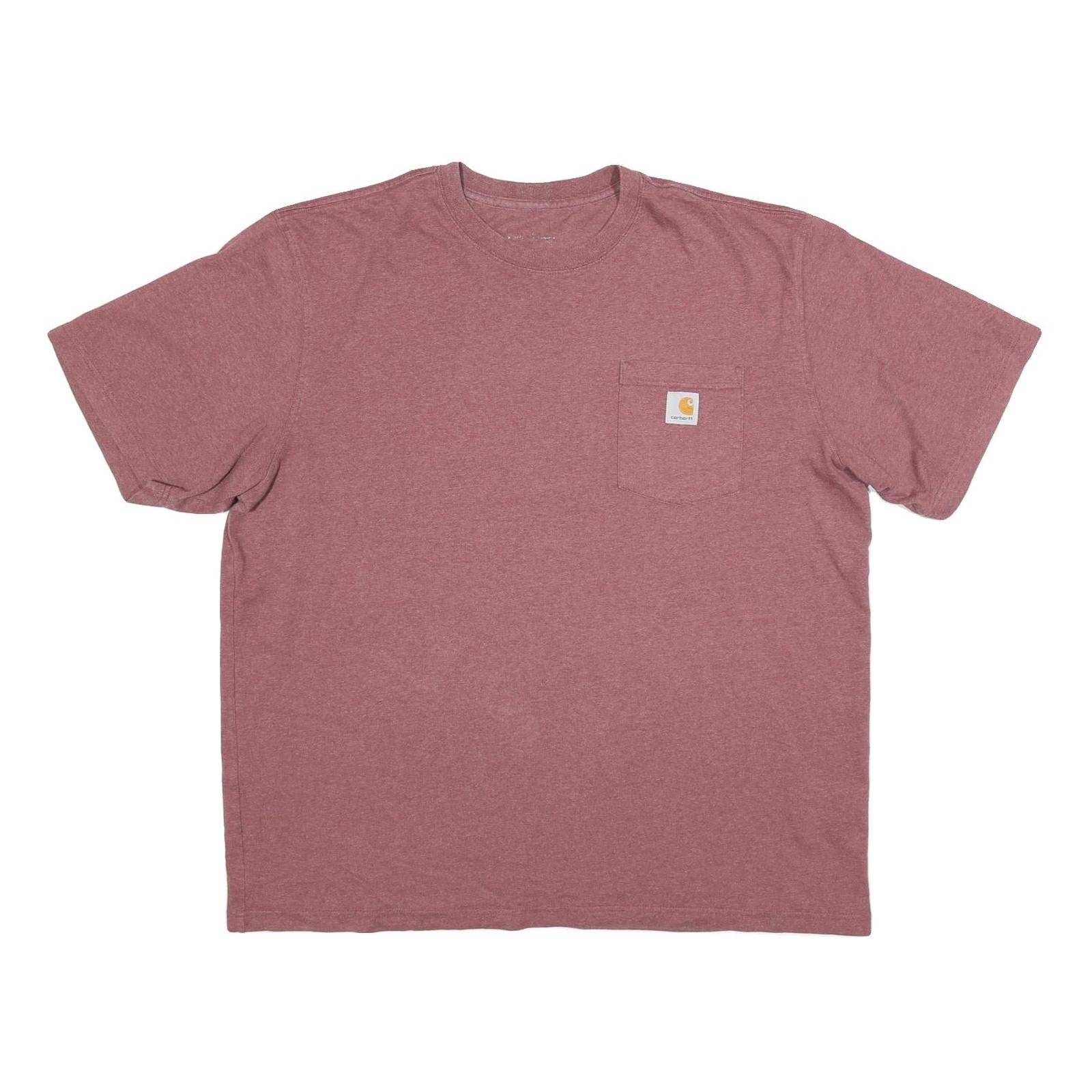 CARHARTT Mens Maroon Pocket T-Shirt XL Short Sleeve Crew Neck Cotton Blend