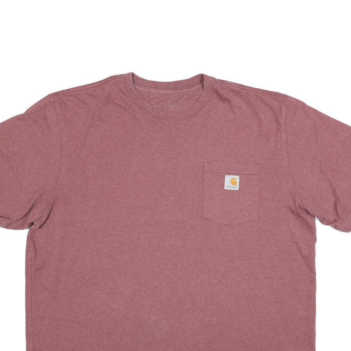 CARHARTT Mens Maroon Pocket T-Shirt XL Short Sleeve Crew Neck Cotton Blend