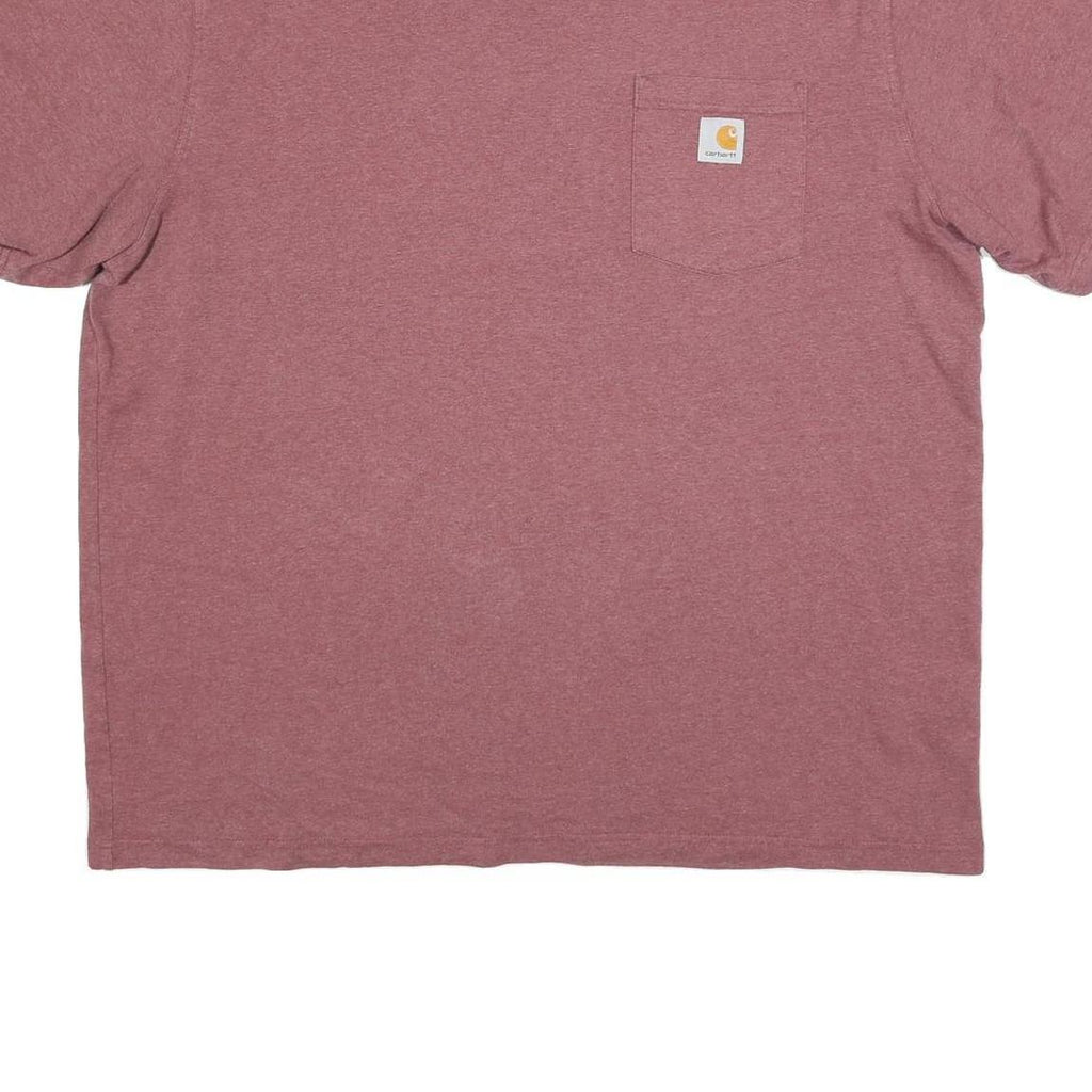 CARHARTT Mens Maroon Pocket T-Shirt XL Short Sleeve Crew Neck Cotton Blend
