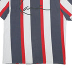 KARL KANI Mens Blue & Red & White Graphic T-Shirt L Short Sleeve Crew Neck