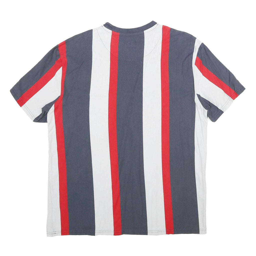 KARL KANI Mens Blue & Red & White Graphic T-Shirt L Short Sleeve Crew Neck