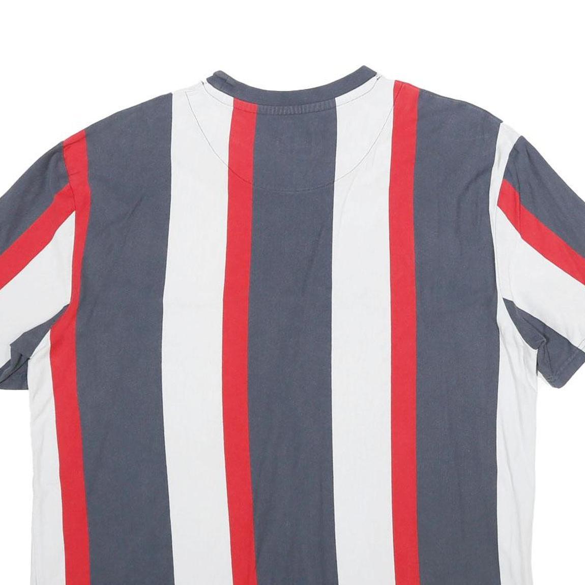 KARL KANI Mens Blue & Red & White Graphic T-Shirt L Short Sleeve Crew Neck