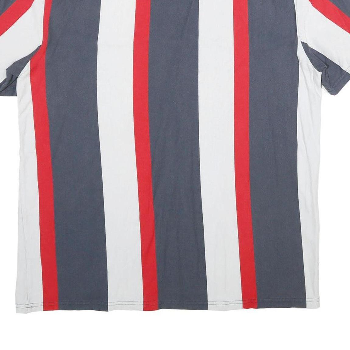KARL KANI Mens Blue & Red & White Graphic T-Shirt L Short Sleeve Crew Neck
