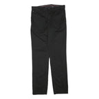 TOMMY HILFIGER Mens Cotton Blend Black Regular Fit Straight Leg Trousers W30 L32