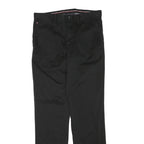 TOMMY HILFIGER Mens Cotton Blend Black Regular Fit Straight Leg Trousers W30 L32