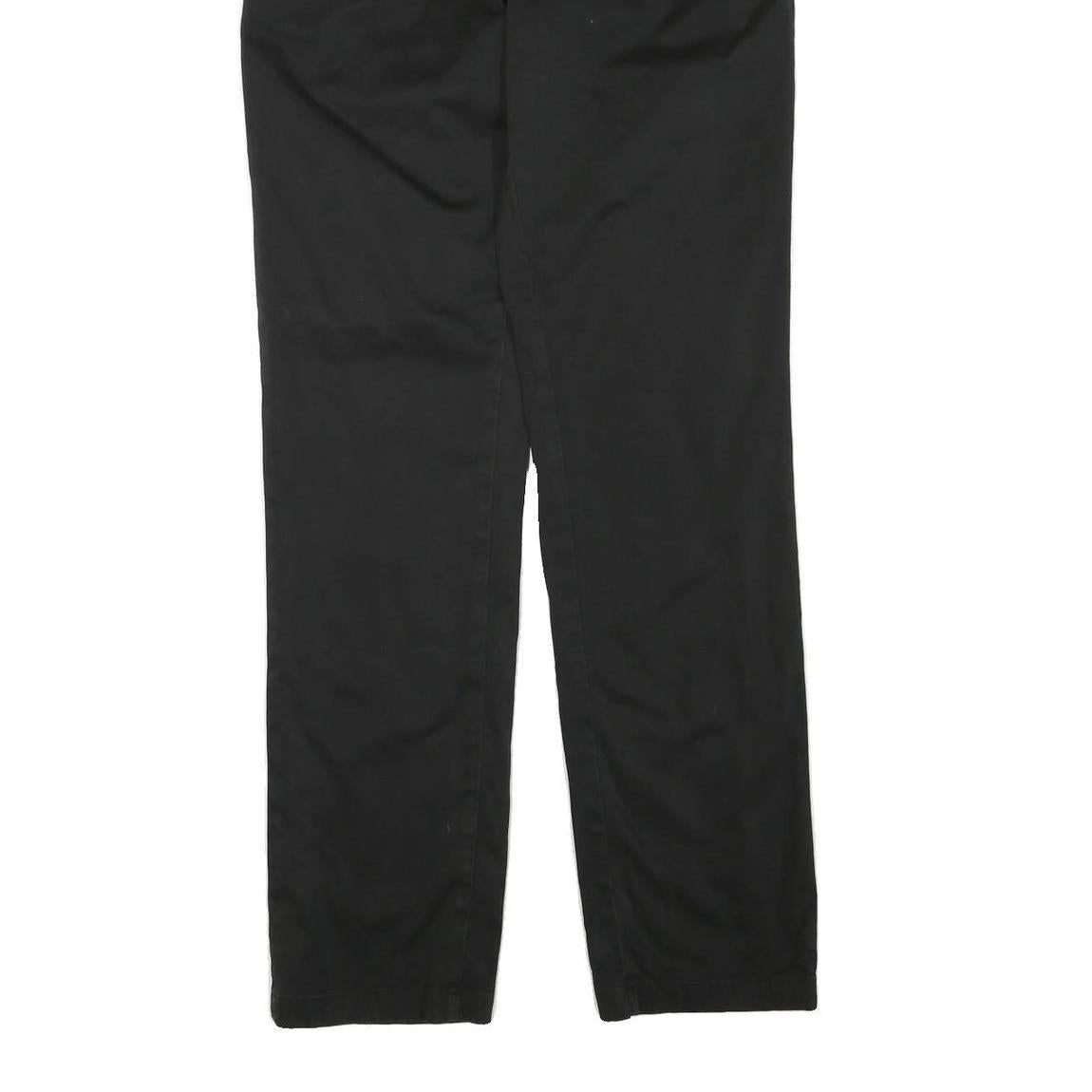 TOMMY HILFIGER Mens Cotton Blend Black Regular Fit Straight Leg Trousers W30 L32
