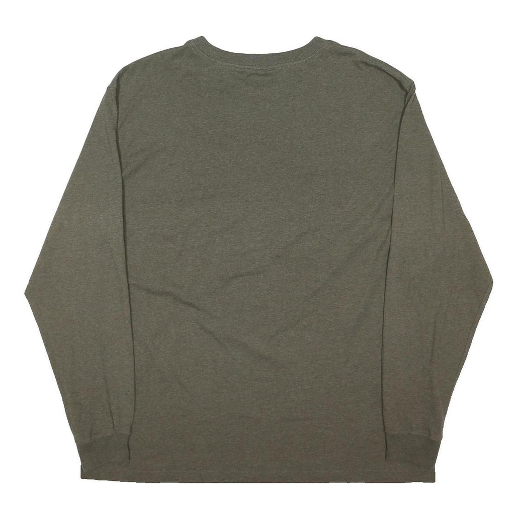 CARHARTT Mens Grey Graphic T-Shirt L Long Sleeve Crew Neck Cotton Blend Casual