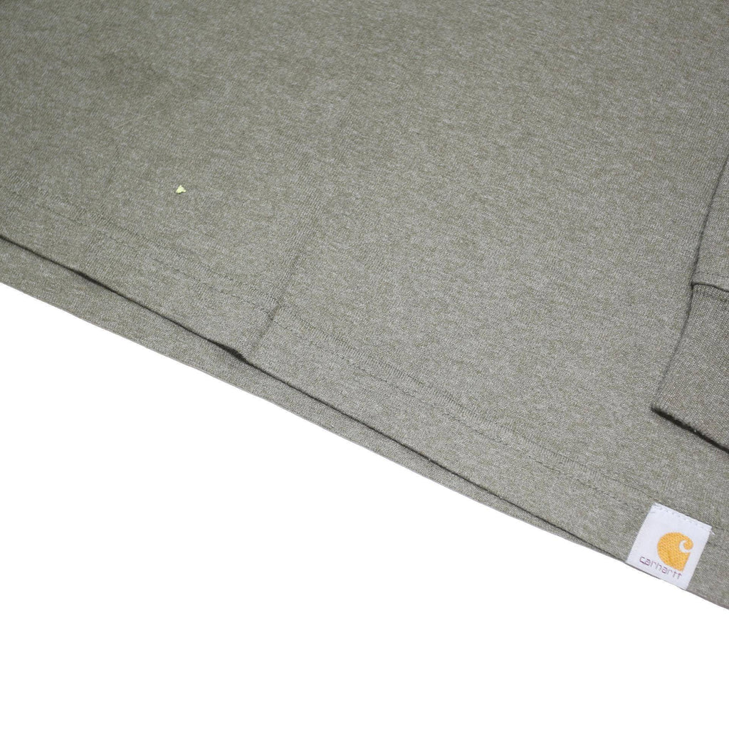 CARHARTT Mens Grey Graphic T-Shirt L Long Sleeve Crew Neck Cotton Blend Casual