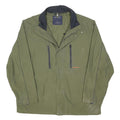 NAUTICA Mens Olive Green Outdoor Jacket L Polyester Blend Zip Plain Lightweight